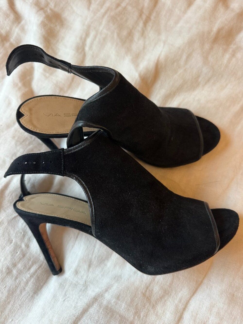 Via Spiga Suede Shoes Black Women's size 8.0